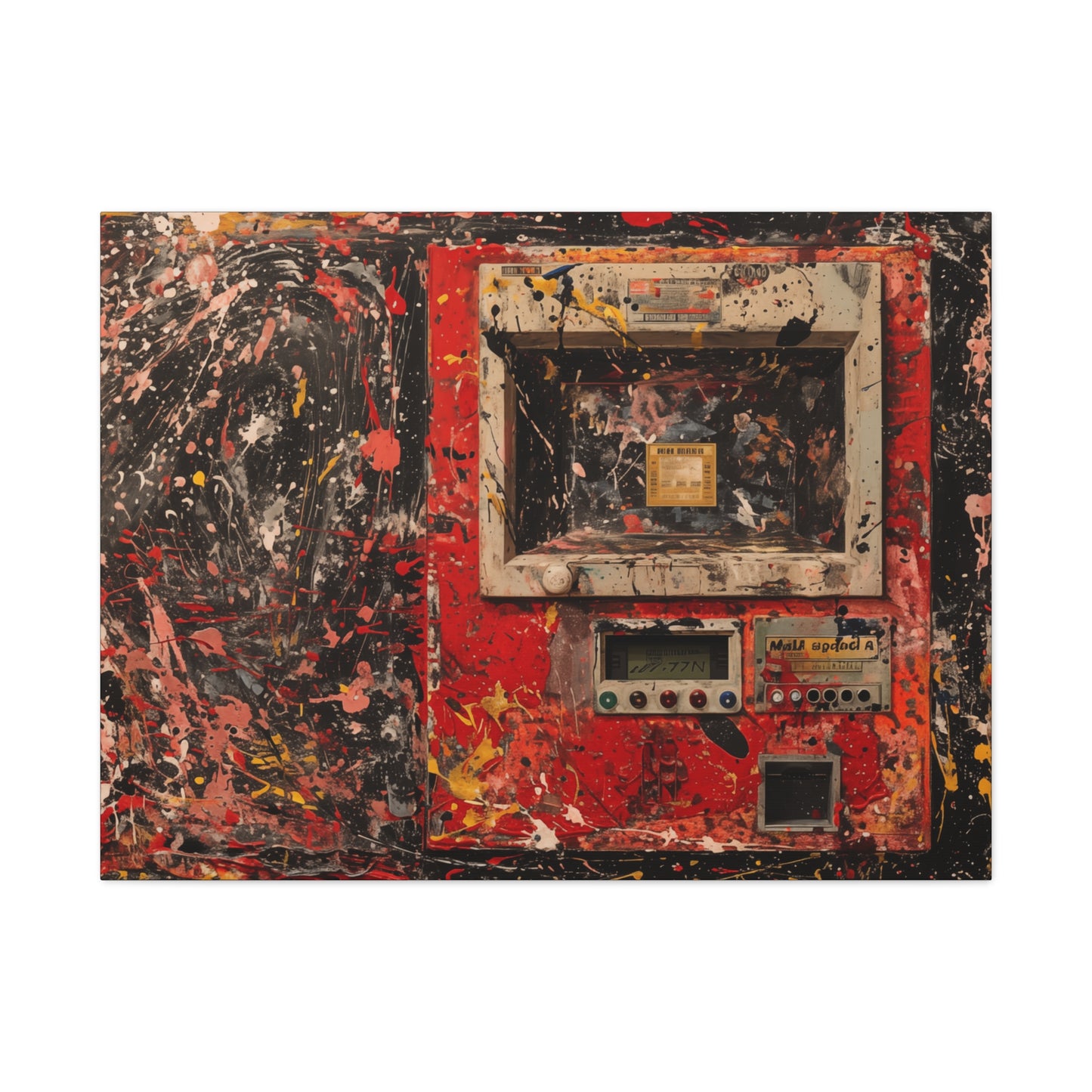 Pollock paints and ATM - the canvas